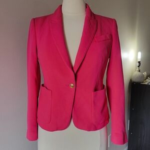Zara Vibrant Pink Blazer with Gold Button Size S